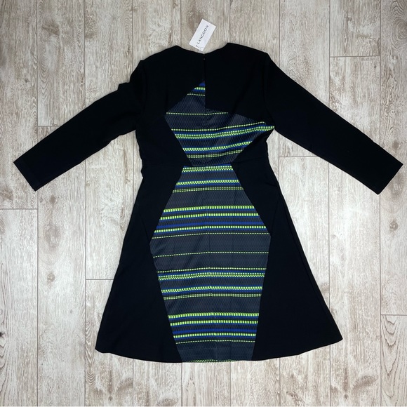 LANGDON L dress colorful office long sleeve - Picture 3 of 3